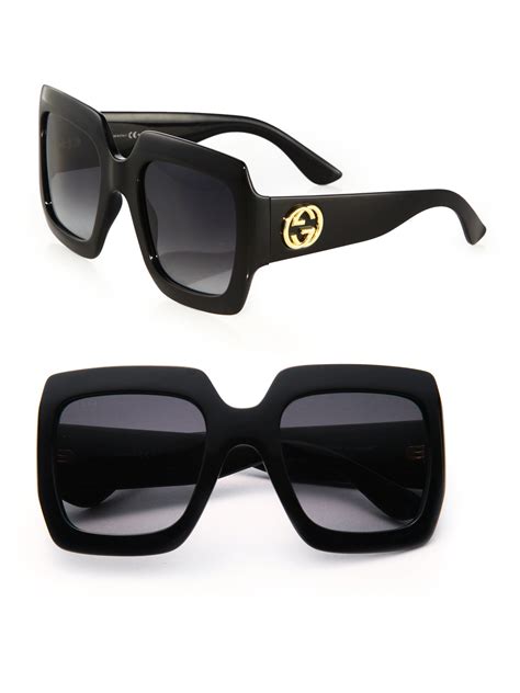 gucci 54mm oversized square sunglasses|Gucci oversized square sunglasses black.